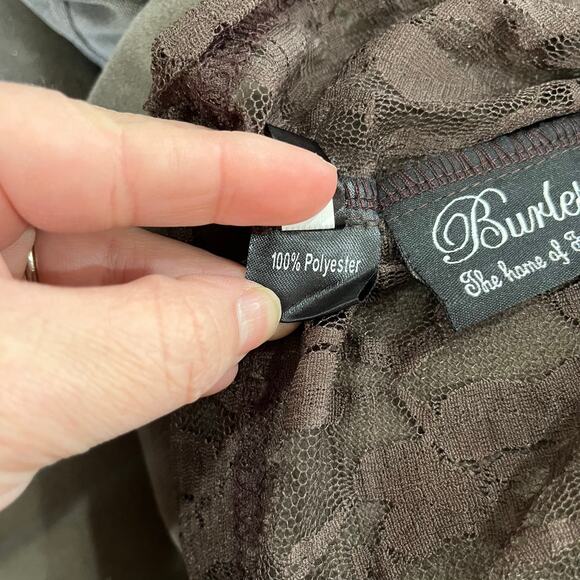 Burleska Women's Gothic Brown Lace Gypsy Peasant Pirate Top Size 2XL/3XL - Picture 5 of 6